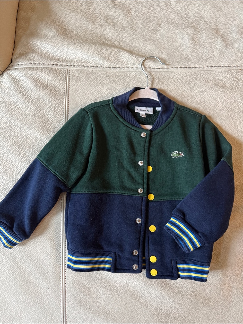 Lacoste Kids Green & Navy Colorblock Bomber Jacket
